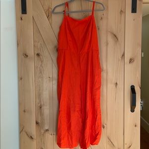 Cute flowy orange jumpsuit